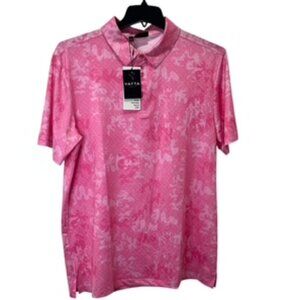 NEW YATTA Golf‎ Polo Pink Camo print Short Sleeve Mens Size Large NWT